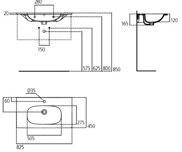 раковина IDEAL STANDARD TESI 82